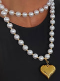 THE EVERLY PEARL HEART WRAP NECKLACE
