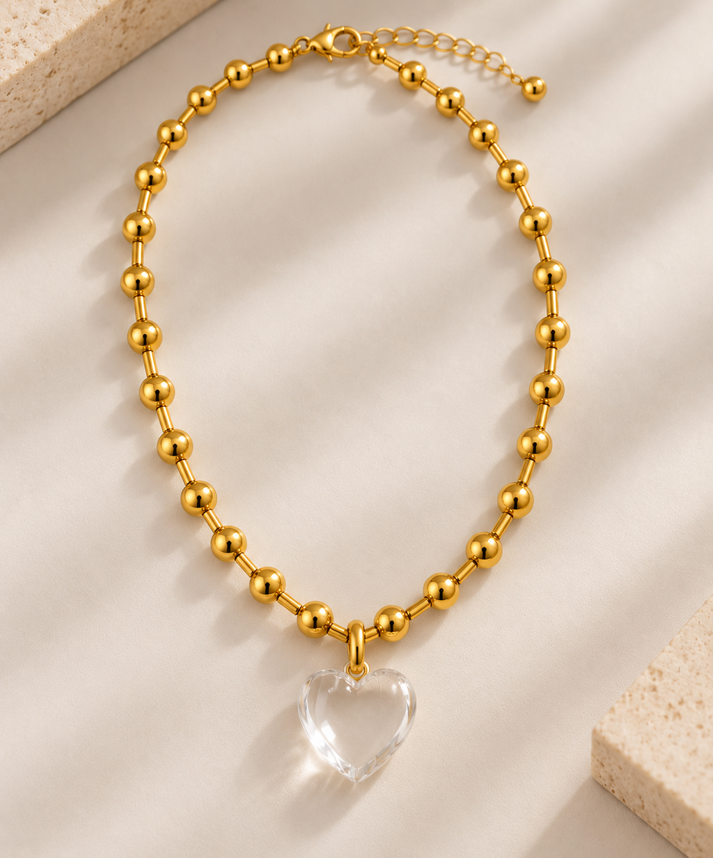 The Darlin Clear Heart Necklace