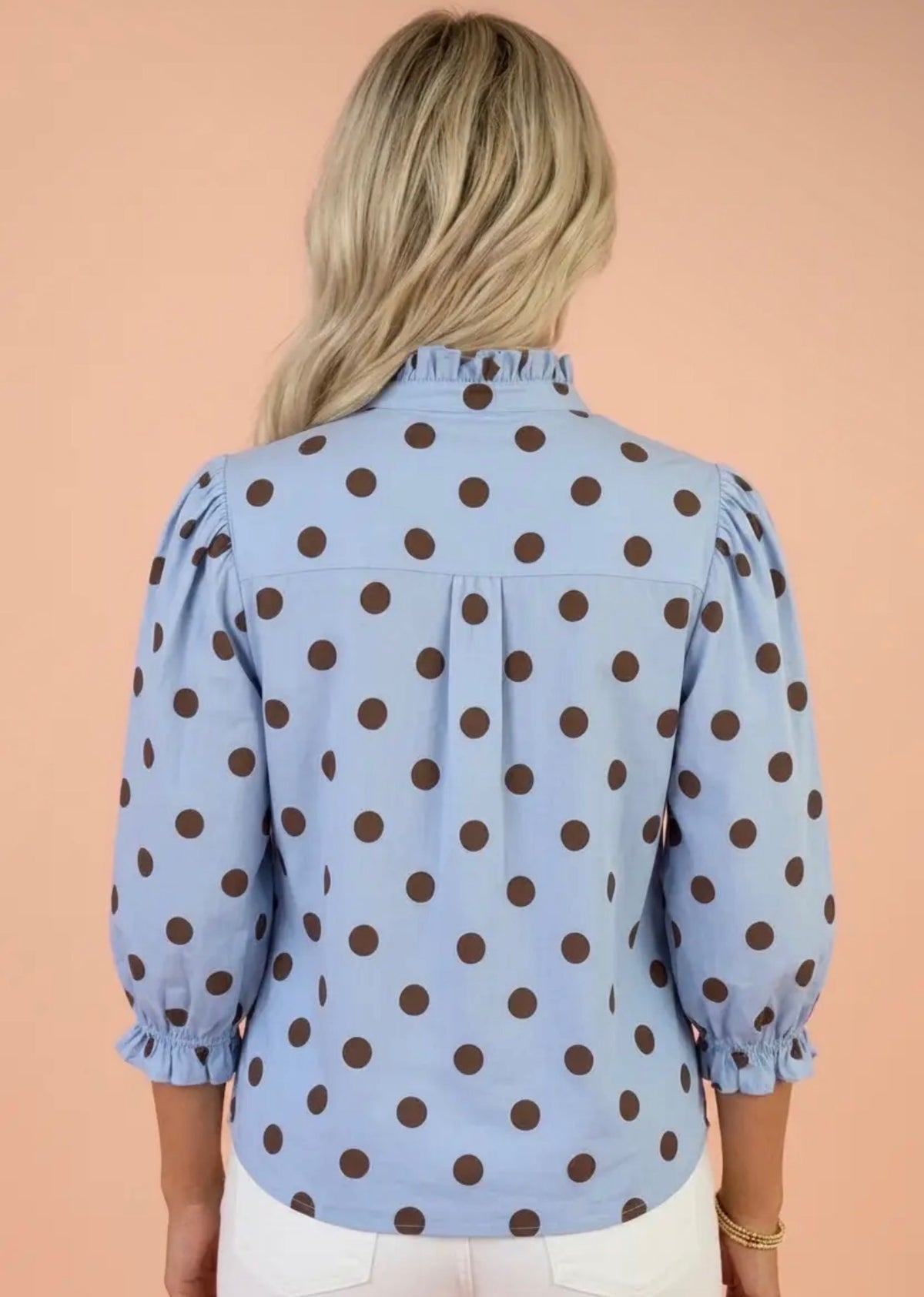 The Julia Polka Dot Stripe Buttoned Shirt