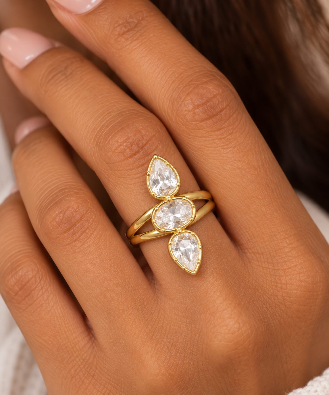 The Reese Zircon 18K Gold Plated Ring