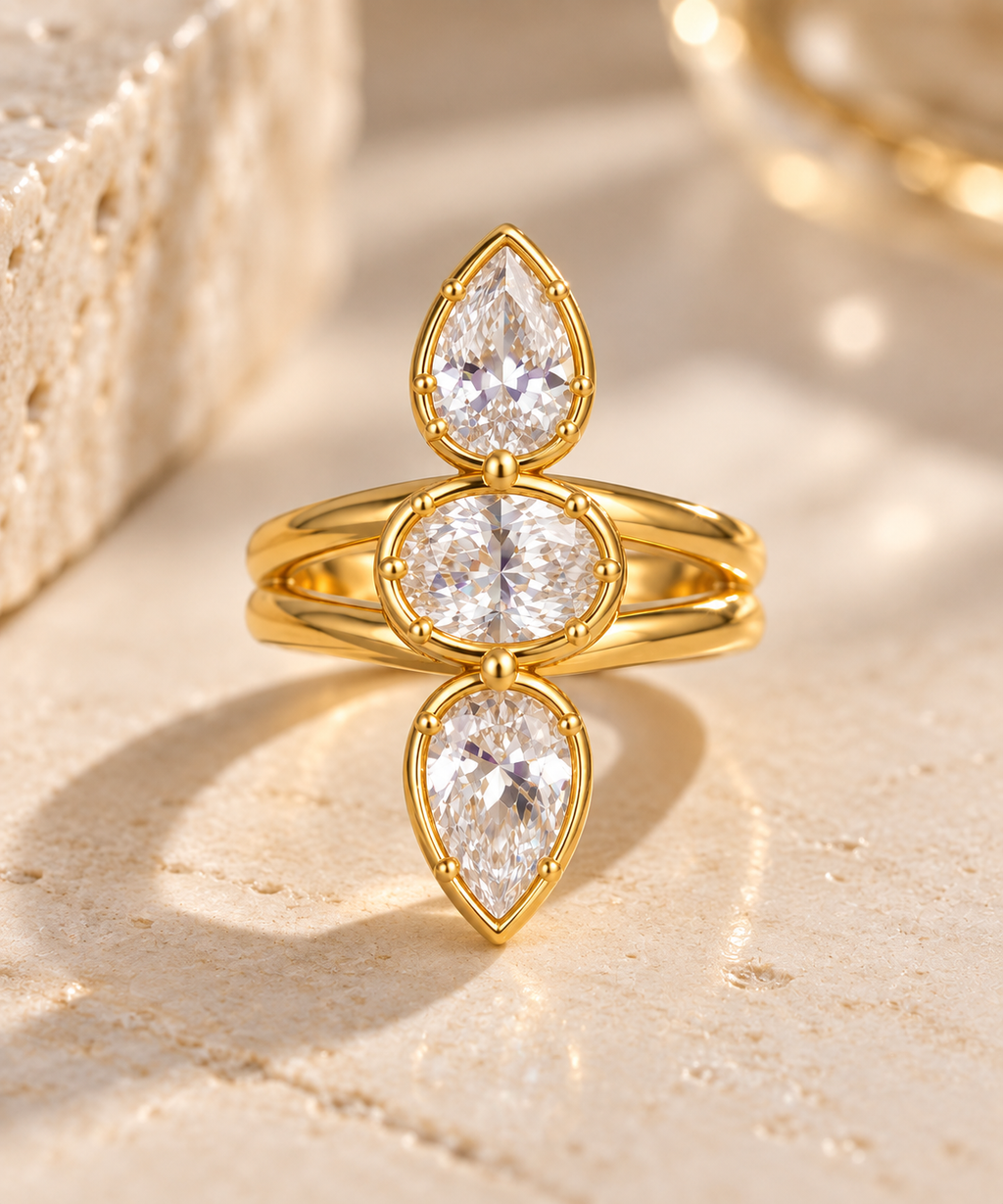 The Reese Zircon 18K Gold Plated Ring