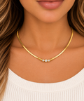 The Sloane Gold Crystal Snake Chain Necklace
