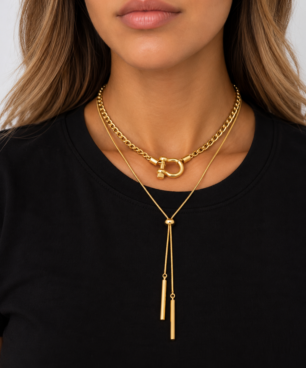The Lennon Gold Lariat Necklace