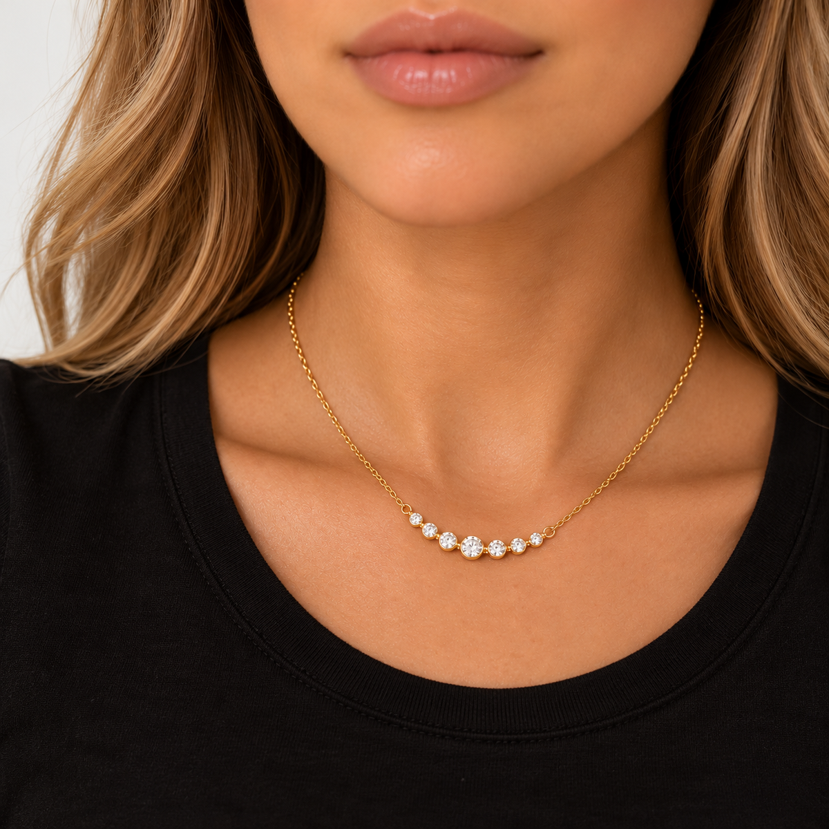 The Adelyn 18K Gold Crystal Necklace