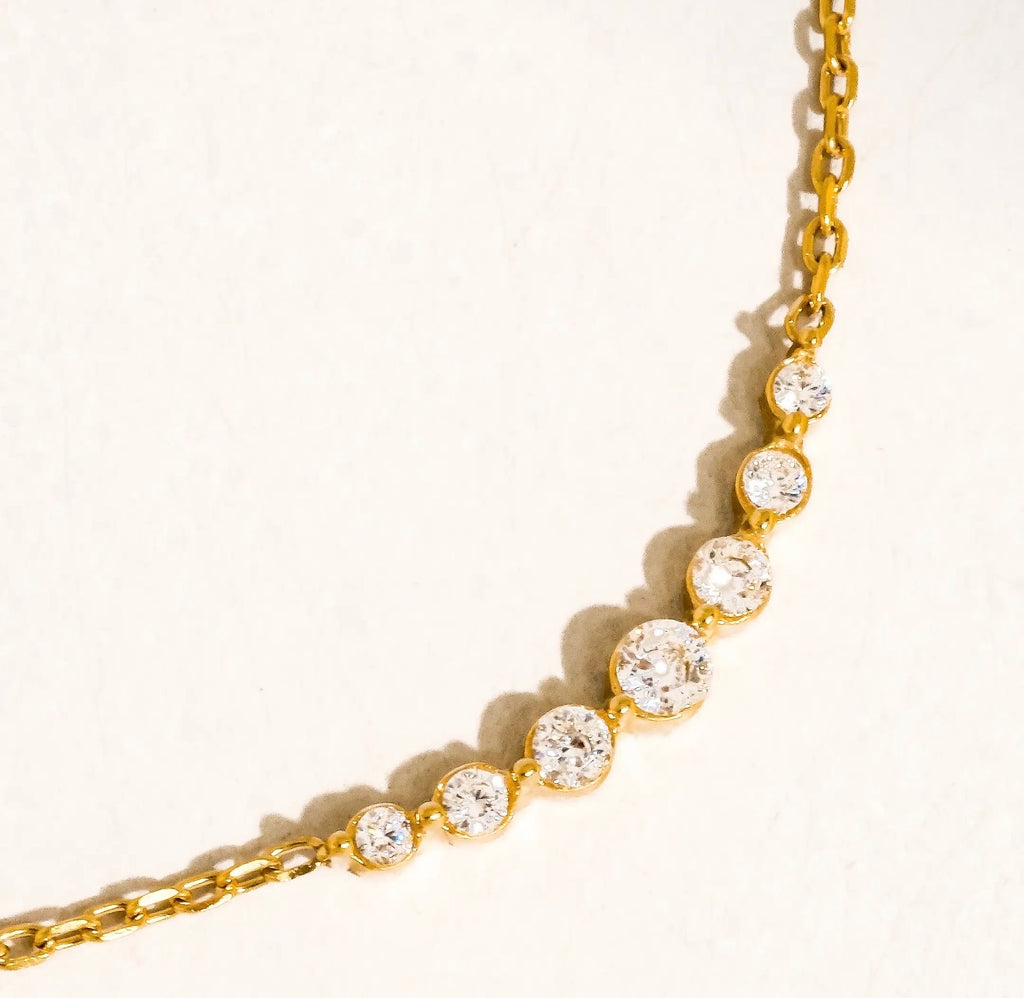 The Adelyn 18K Gold Crystal Necklace