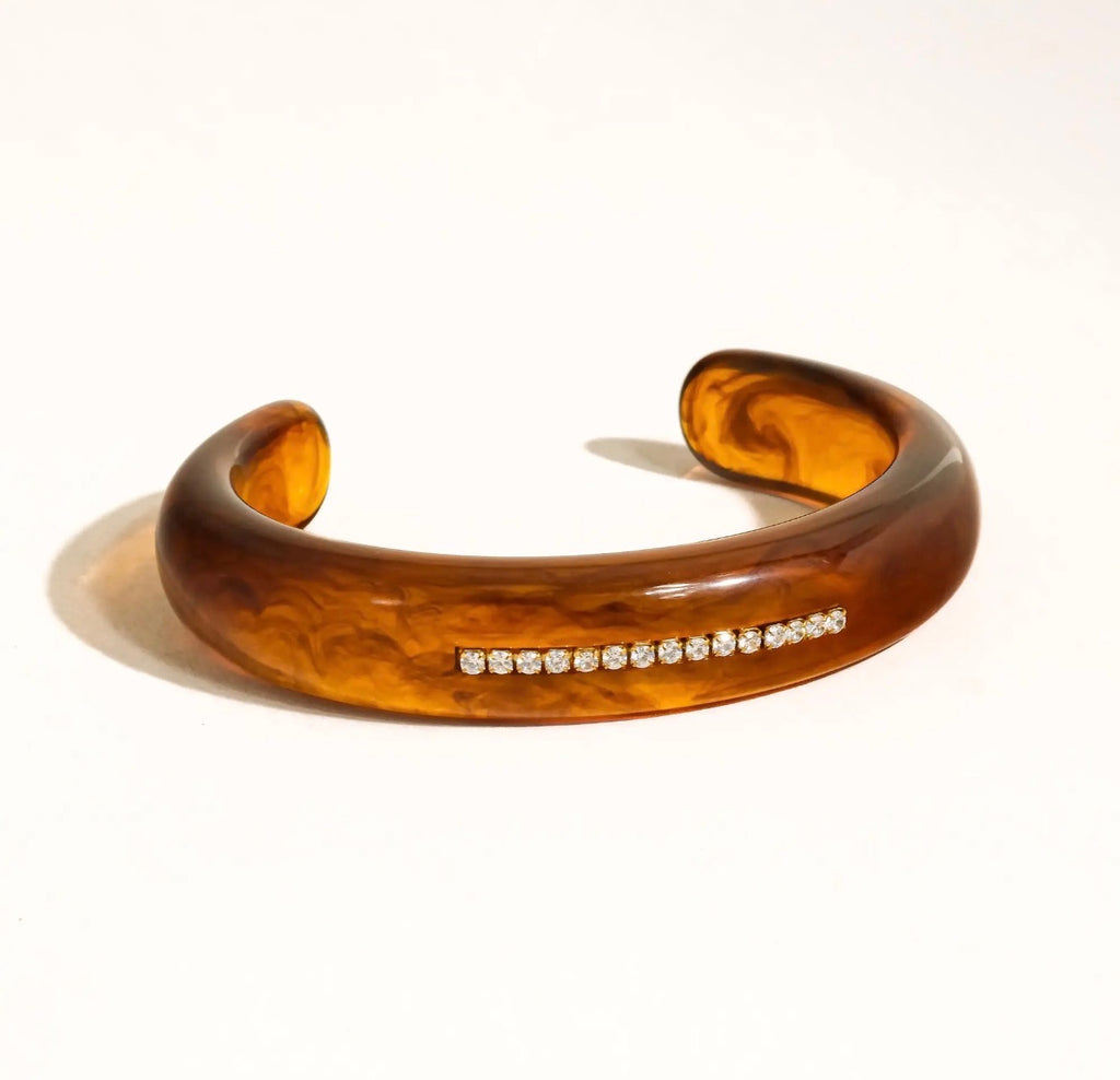 The Bettie Amber Resin Cz Bracelet