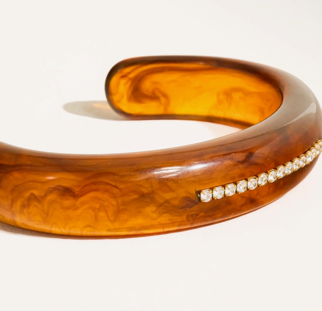 The Bettie Amber Resin Cz Bracelet