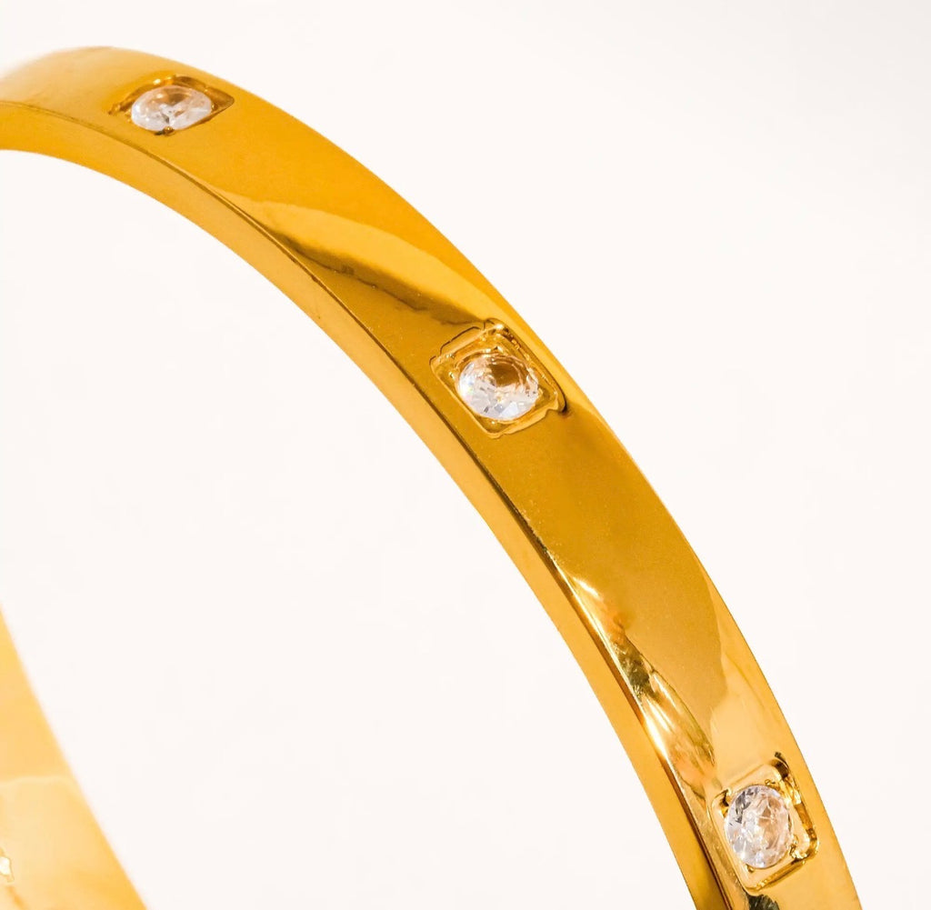 The Brinley 18K Gold Plated Cz Bangle