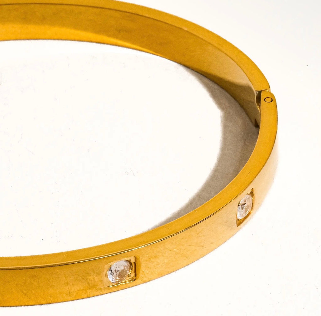 The Brinley 18K Gold Plated Cz Bangle