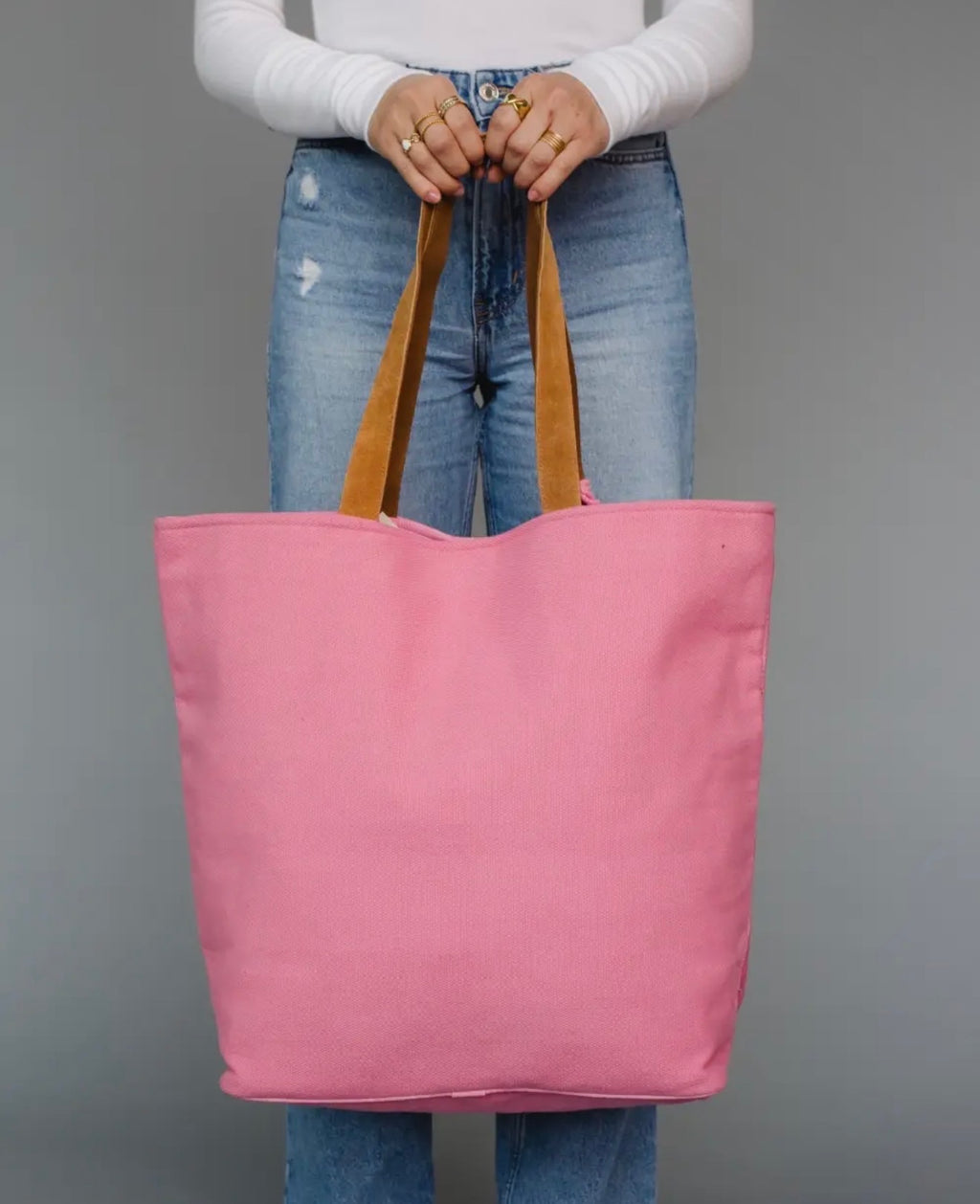 The Poppy Pink and Red Bow Tote