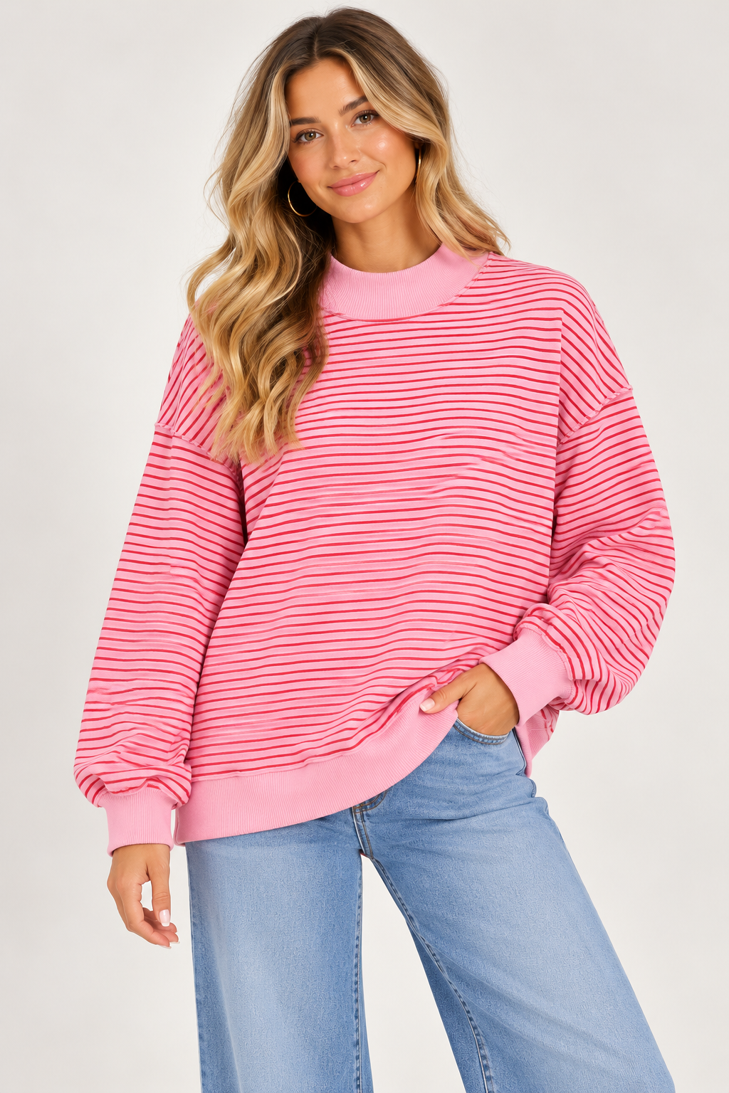 The Poppy Mae Stripe Oversized Sweatshirt