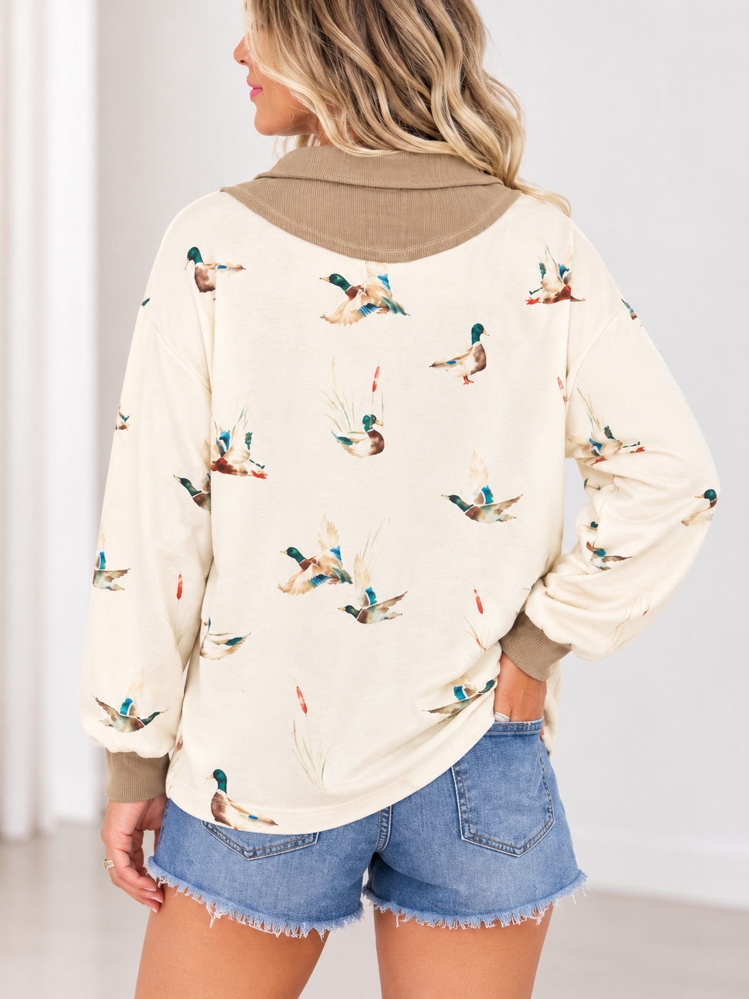 The Mallory Mae Duck Print Pullover