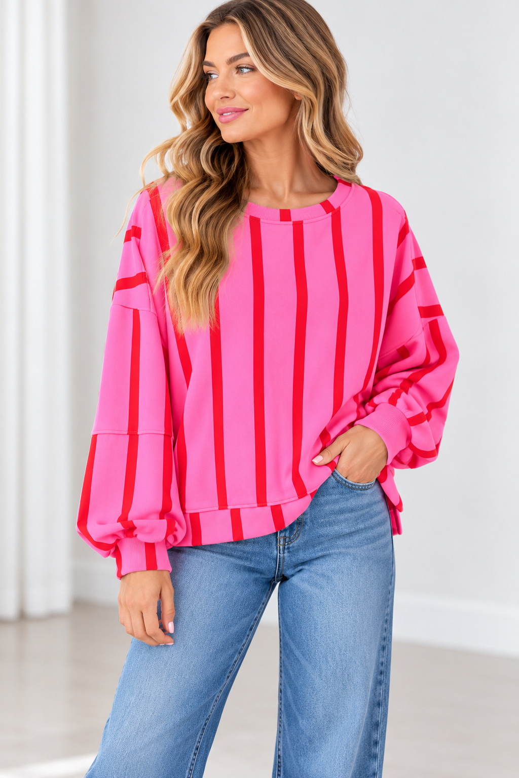 The Pippa Striped Oversized Sweatshirt