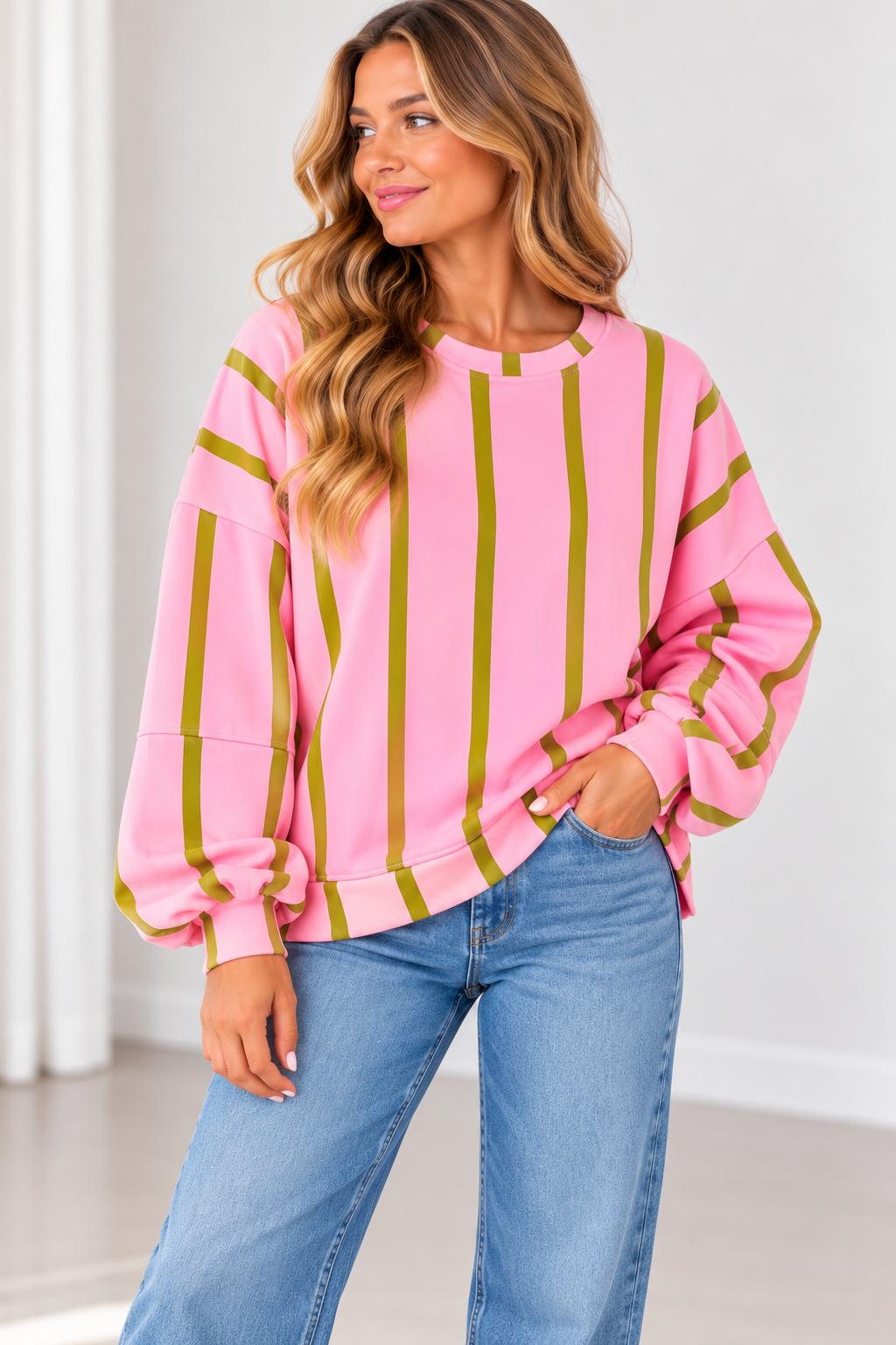 The Pippa Striped Oversized Sweatshirt