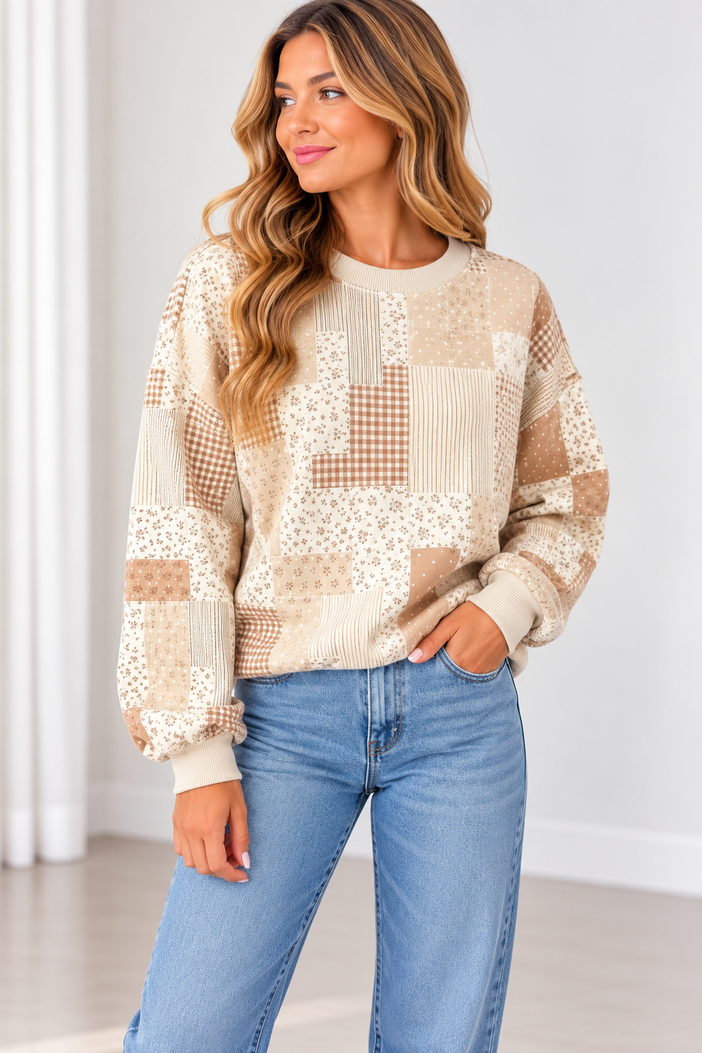 The Lily Kate Vintage Patchwork Sweatshirt
