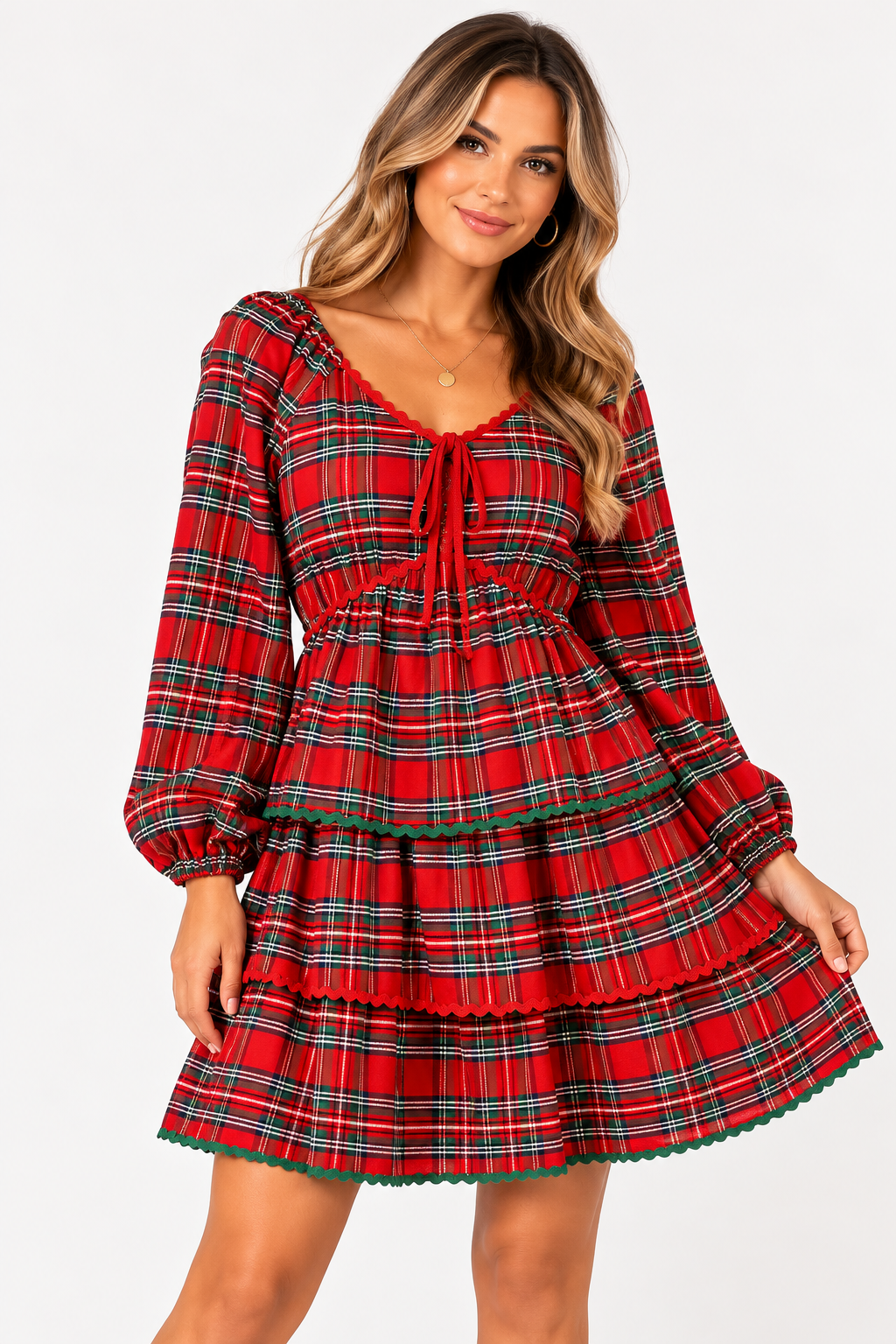 The Mistletoe Manor Plaid Dress
