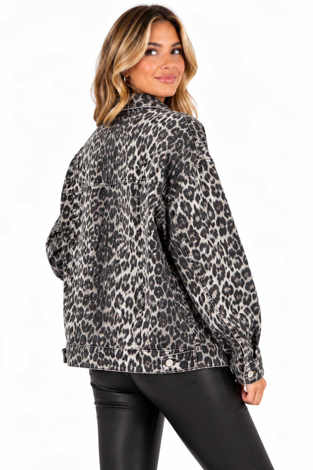 The Sloane Leopard Denim Jacket