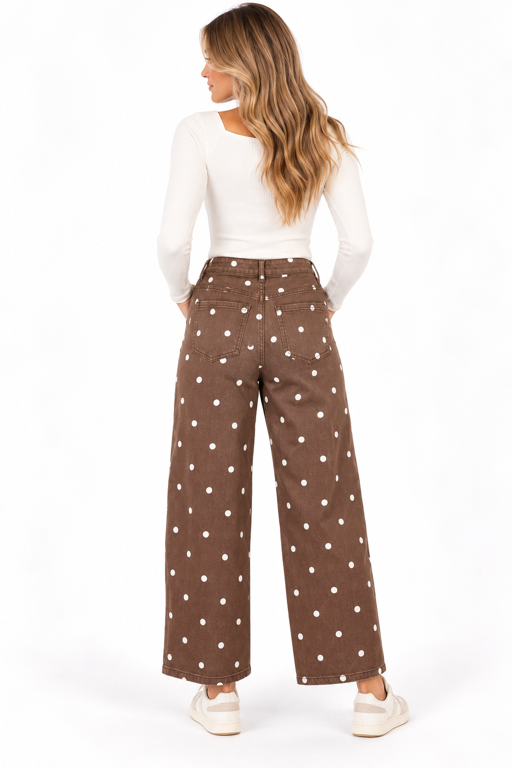 The Dottie Mae Polka Dot Barrel Jeans