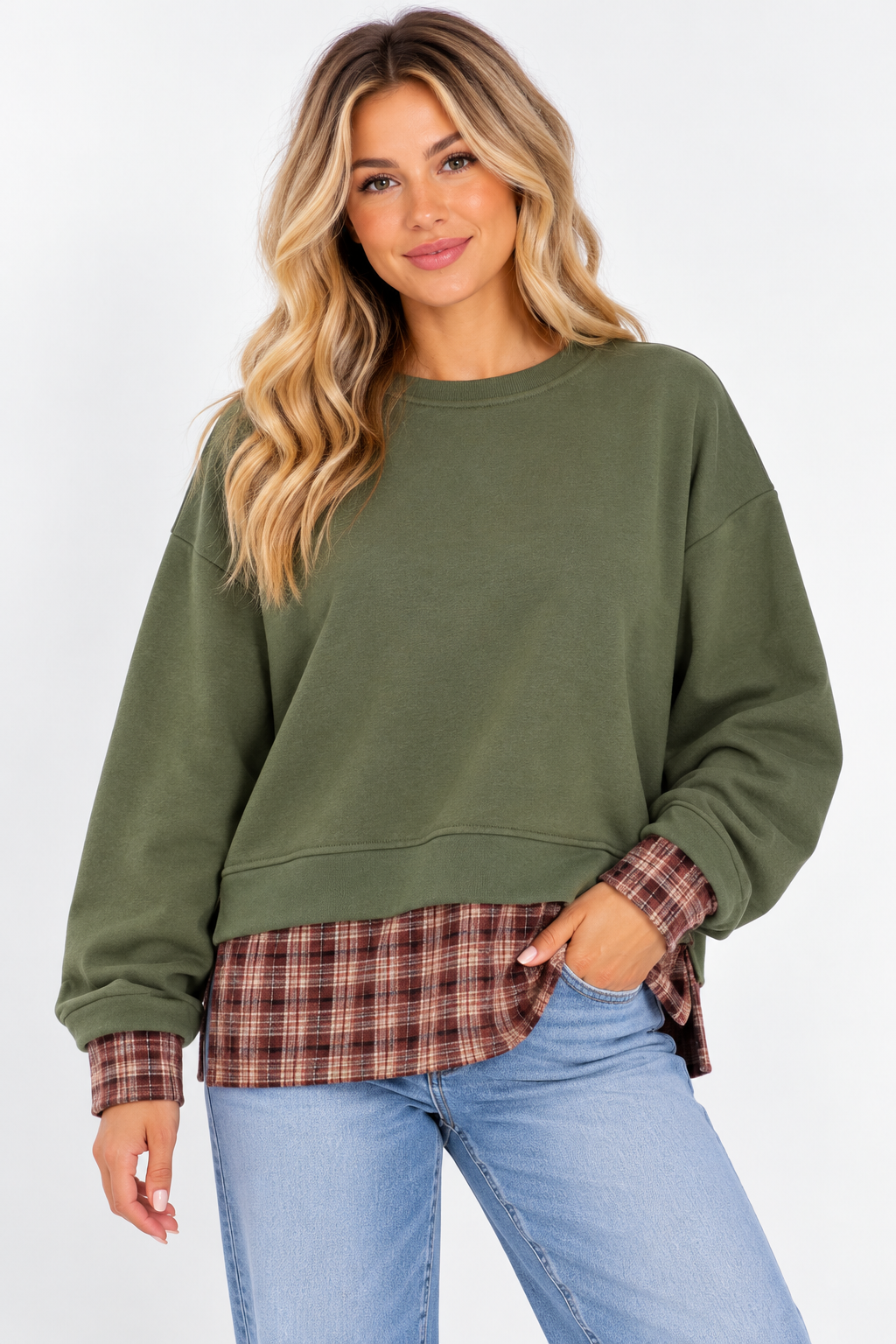 The Piper Rae Plaid Sweatshirt