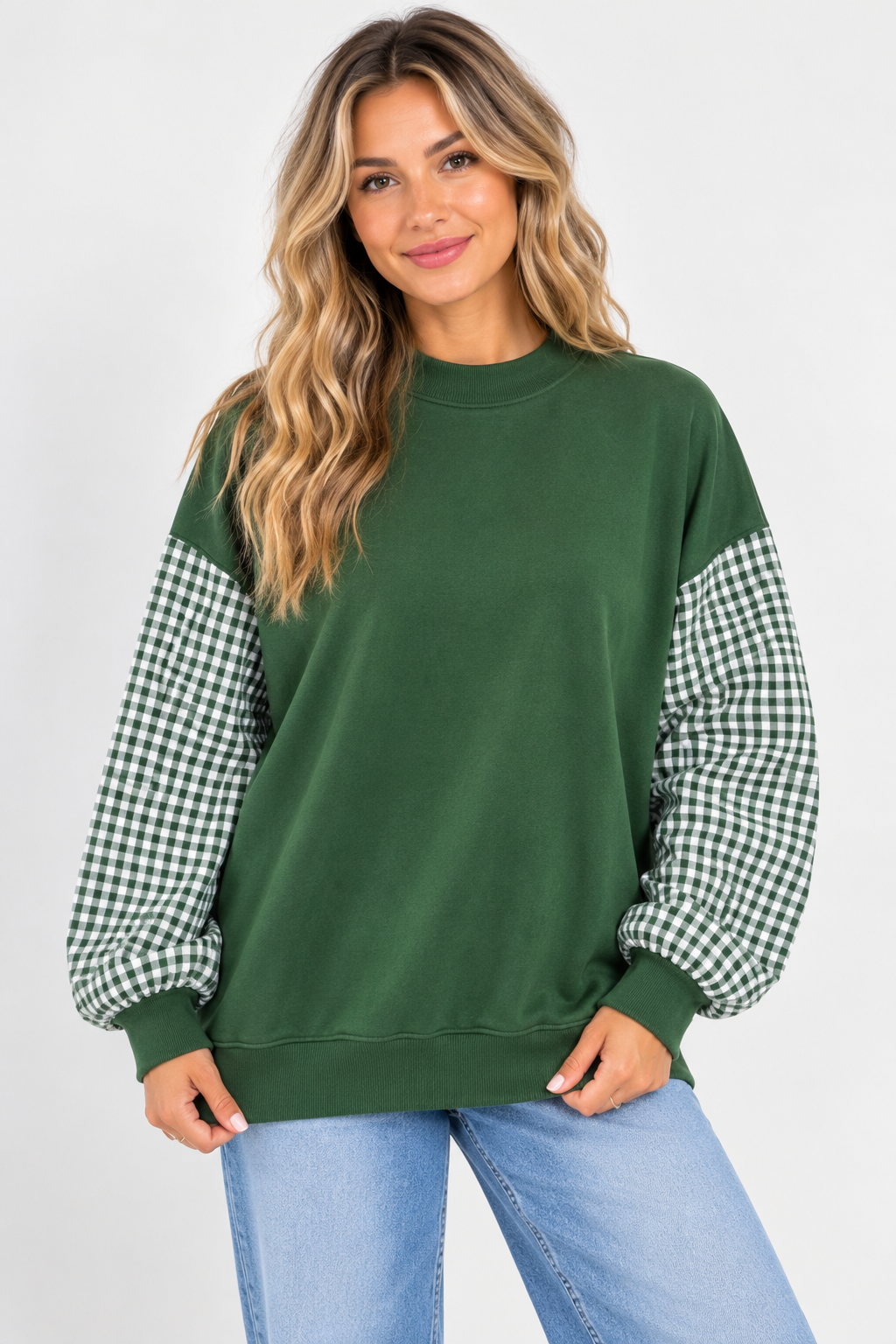 The Olive Mae Gingham Sweatshirt