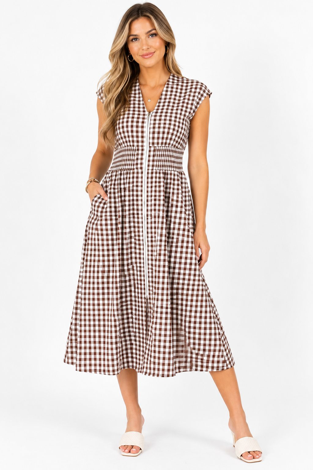 The Emma Gingham Midi Dress