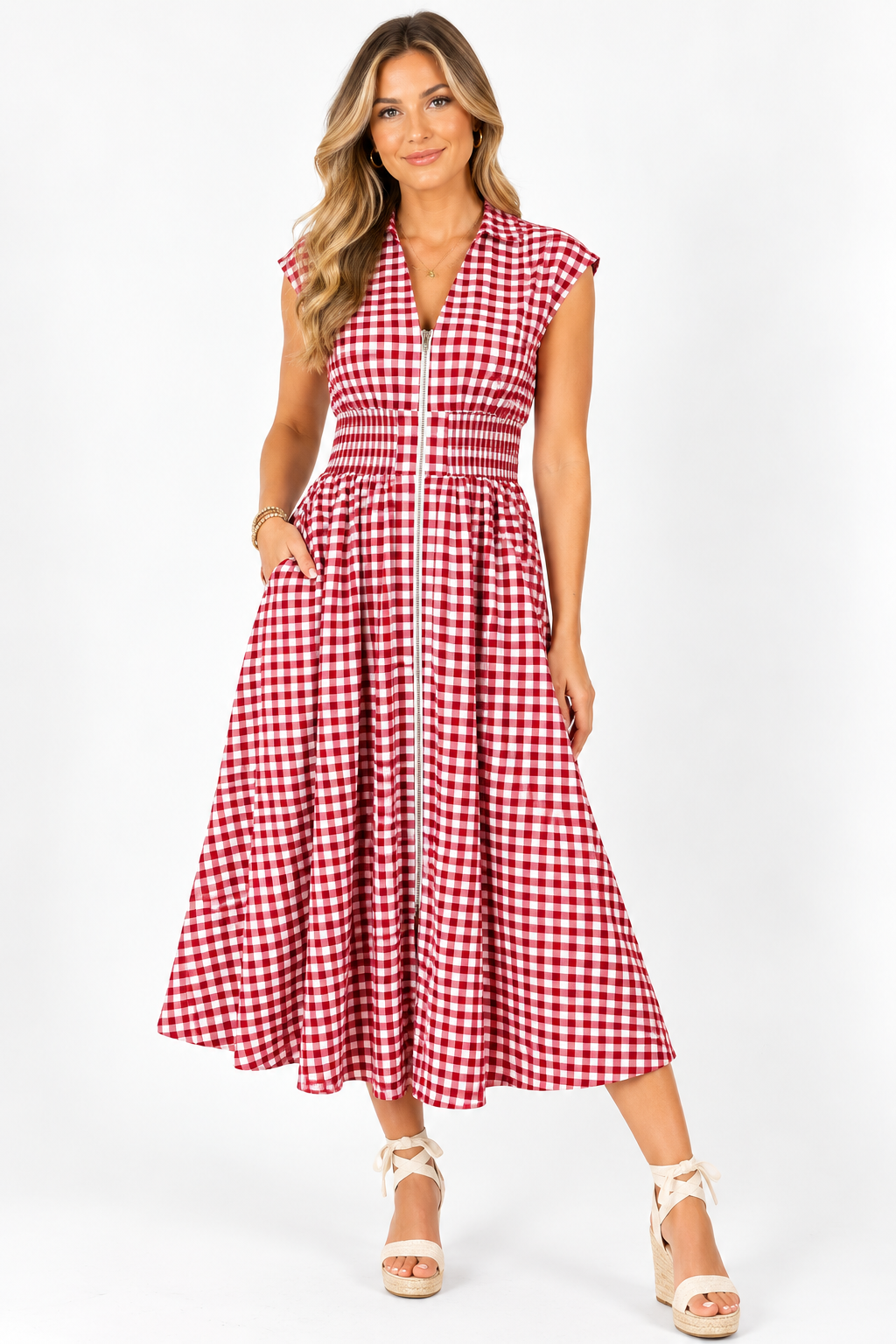 The Emma Gingham Midi Dress