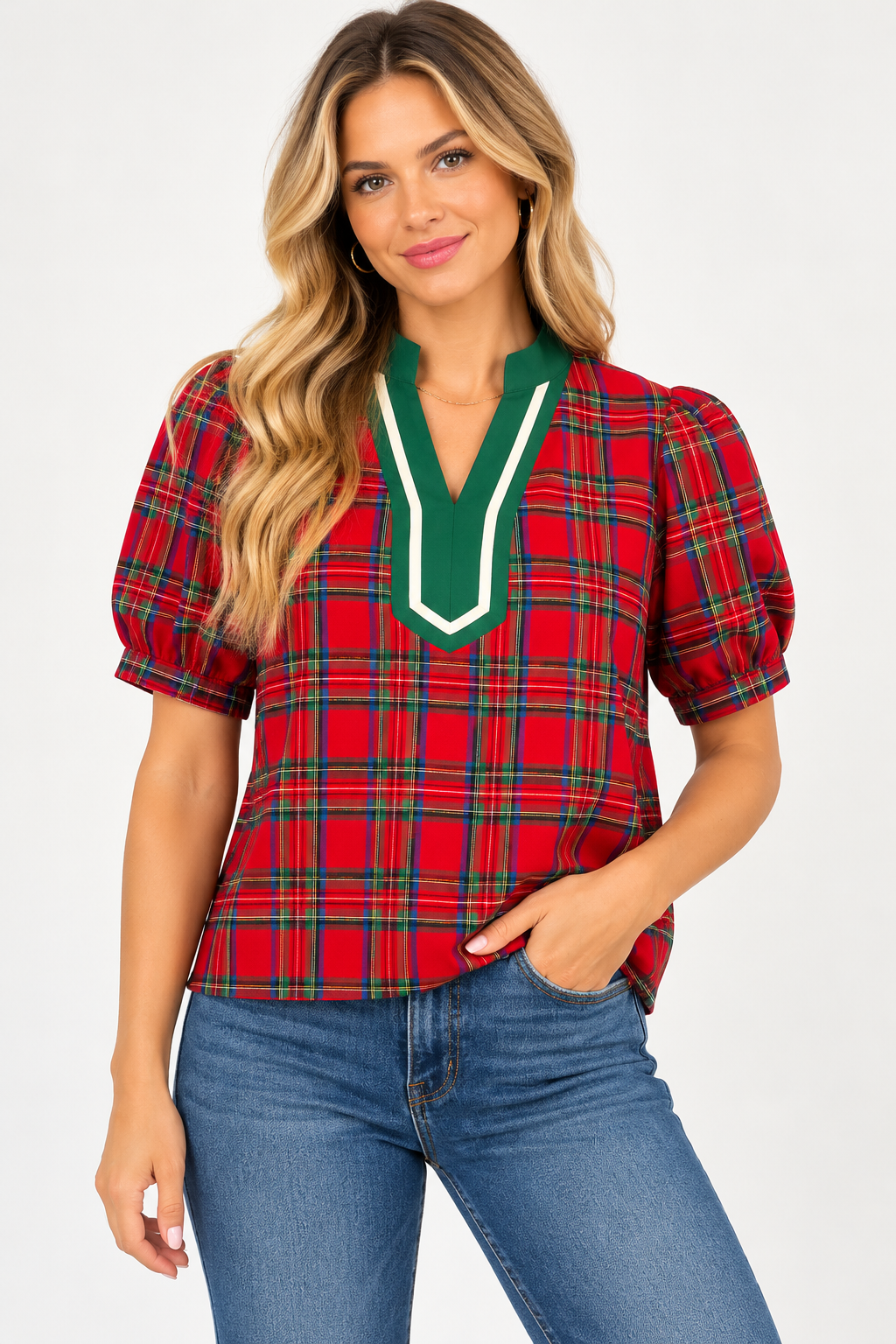 The Plaid Christmas in Cambridge Top