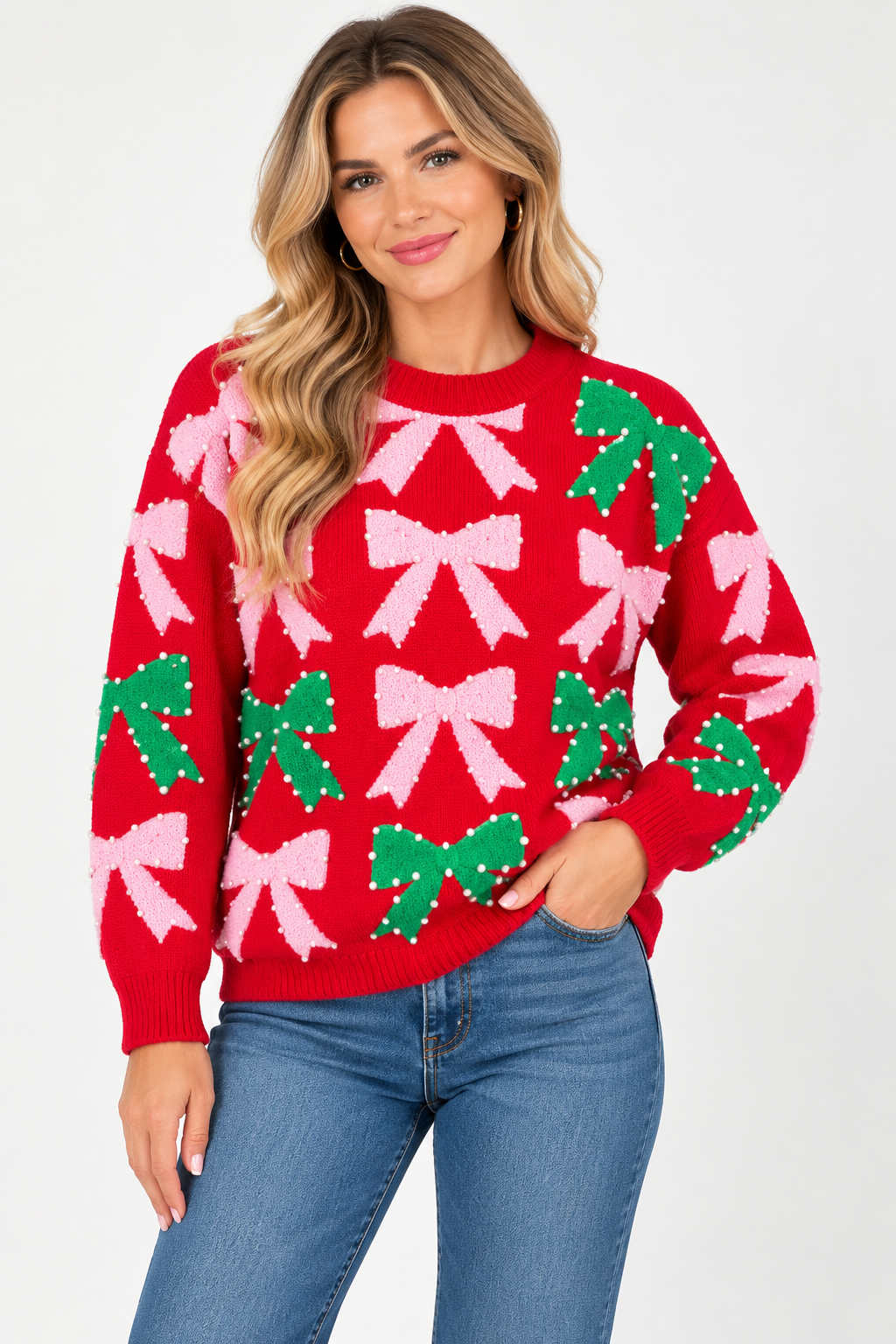 The Let It Snow Bow Sweater