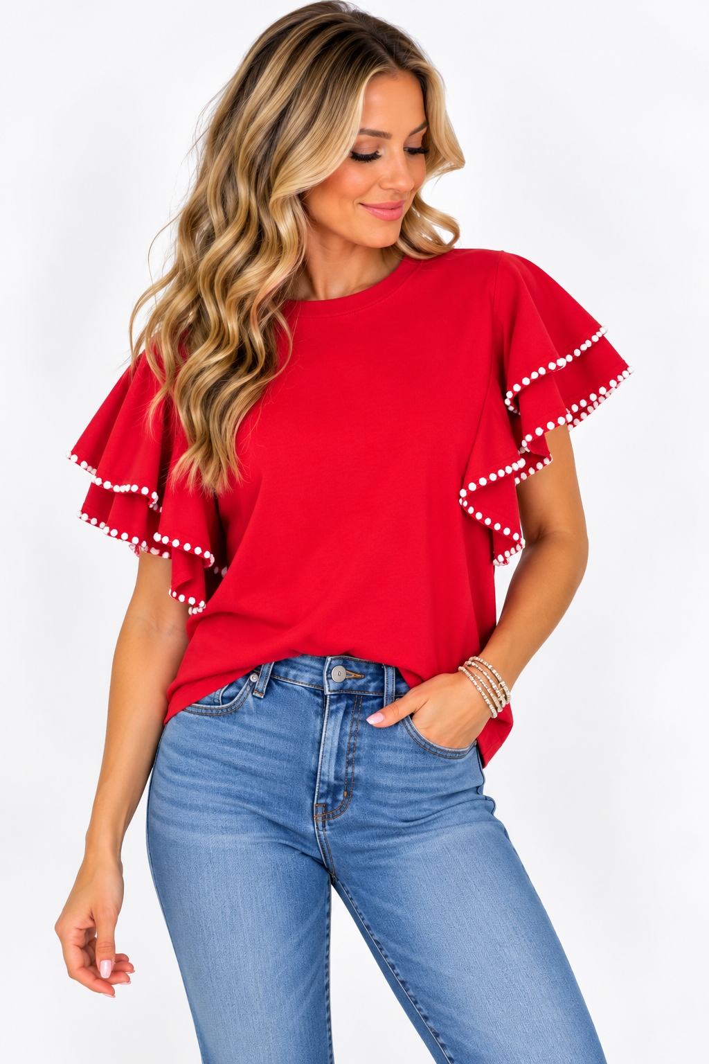 The Scarlett Pearl Ruffle Top