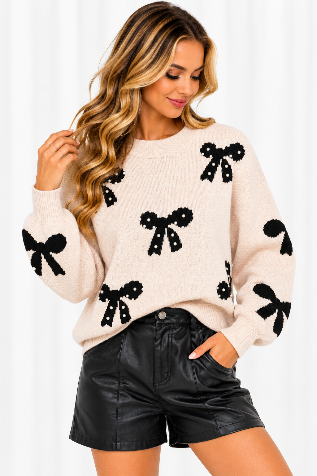The Pearl Bow Sweater