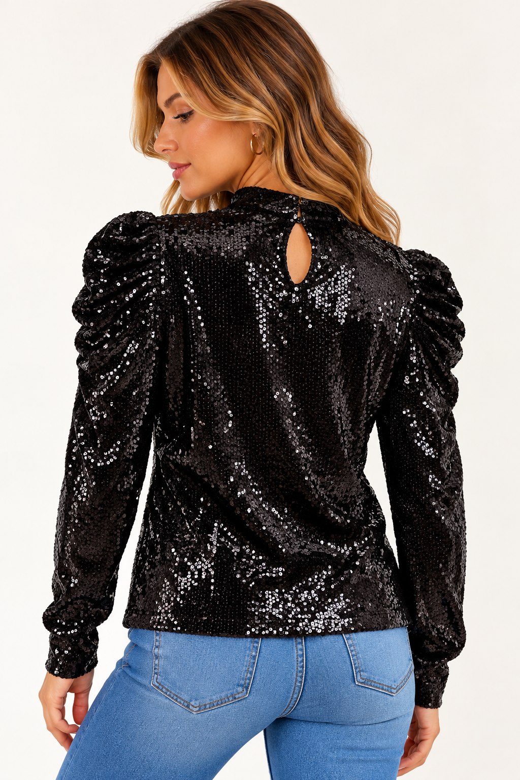The Midnight Sparkle Sequin Blouse