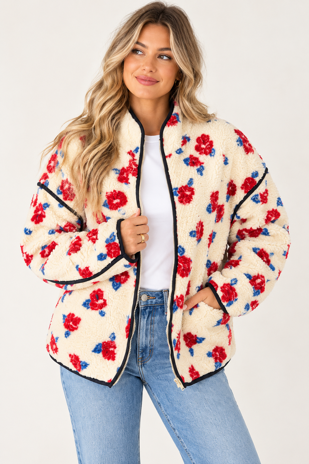 The Rosie Mae Floral Fleece Jacket