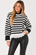 The Eloise Lace Trim Sweater