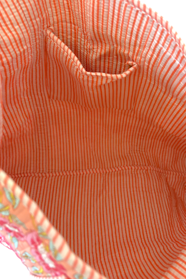 The Golden Hour Pink Floral Tote Bag