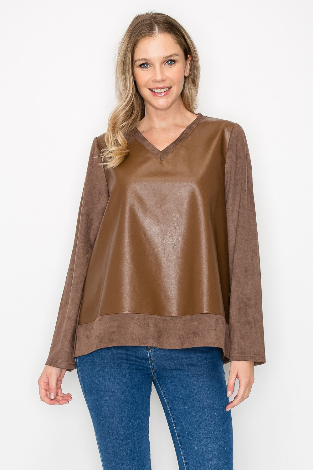 The Rockwell  Suede Top with Leather