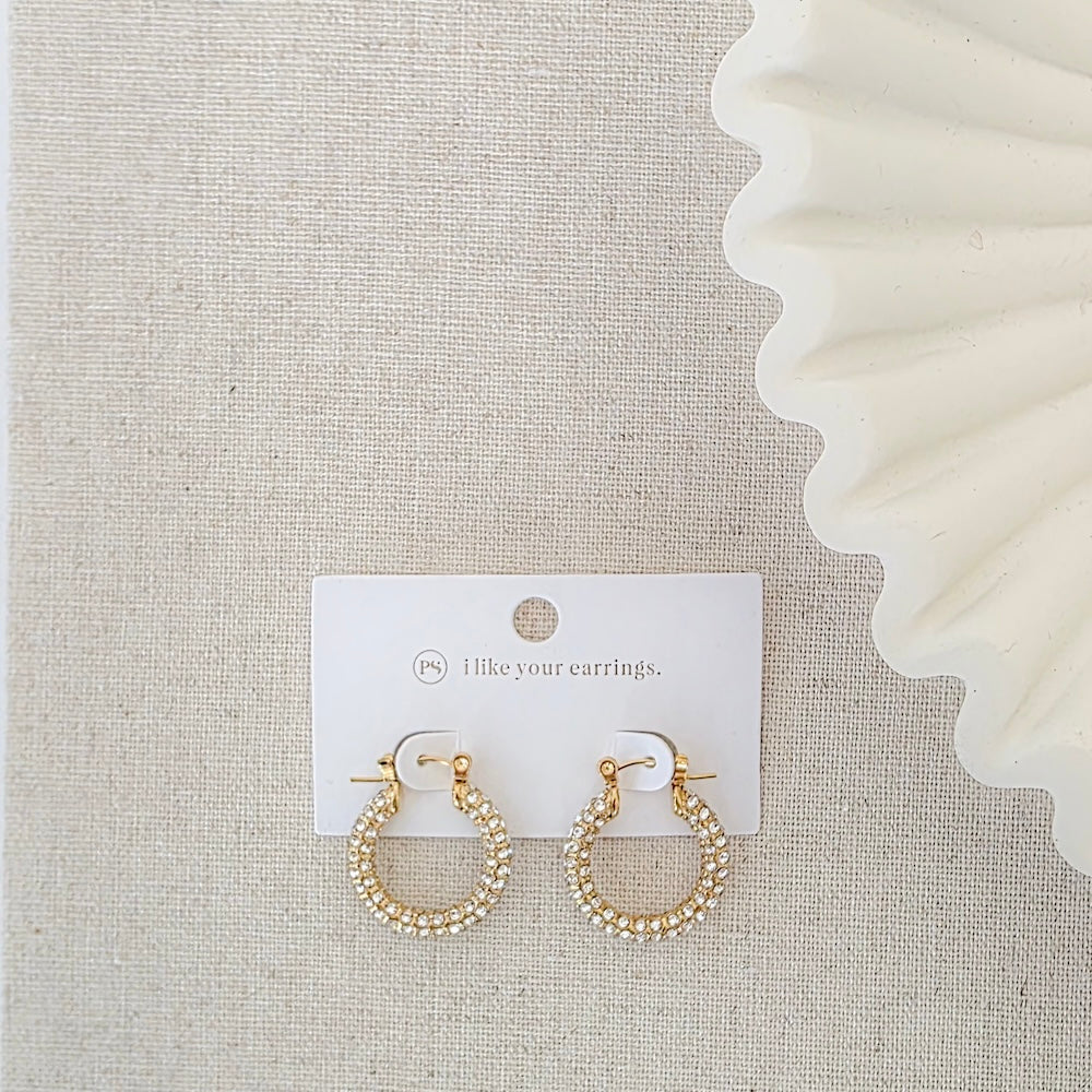 The Lizzie Pave Hoops - WATERPROOF