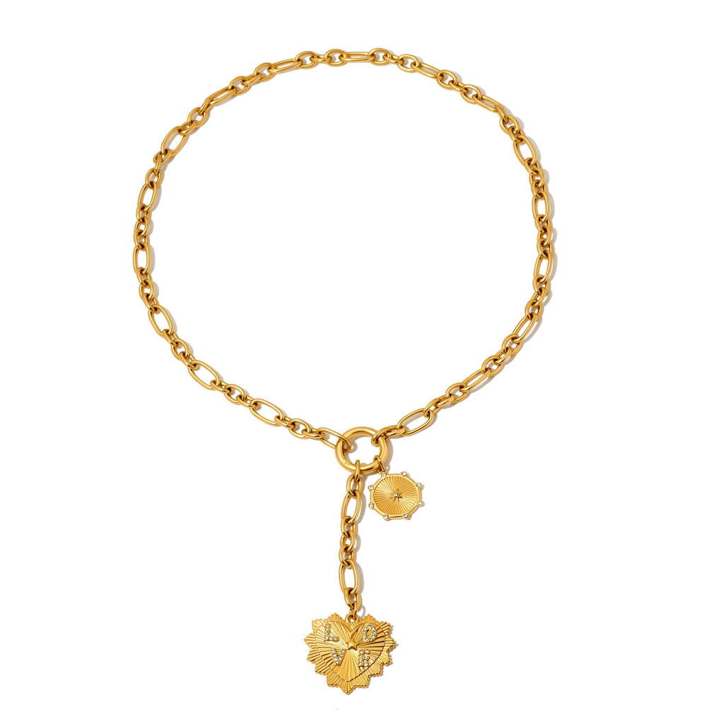 The Sunburst Heart Love Pendant Necklace - WATERPROOF