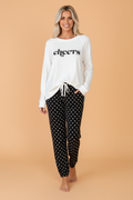 The Midnight Cheers Polka Dot Pajama Set
