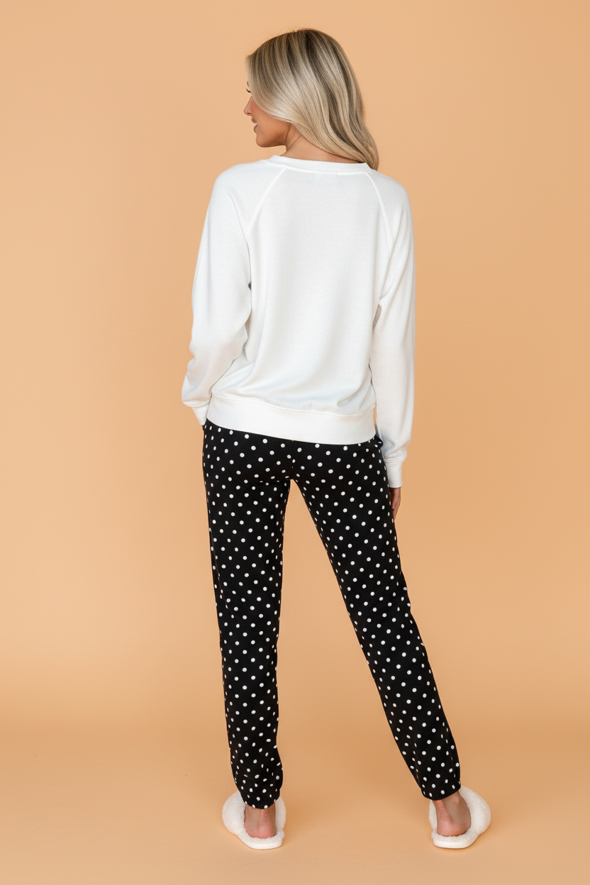 The Midnight Cheers Polka Dot Pajama Set