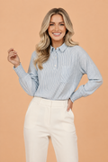 The Blaire Blue Stripe Blouse