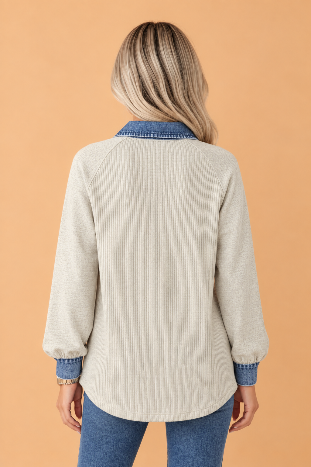 The Teagan Denim Collared Top