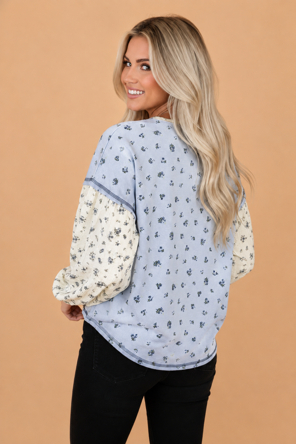 The Rosemary Floral Henley Top