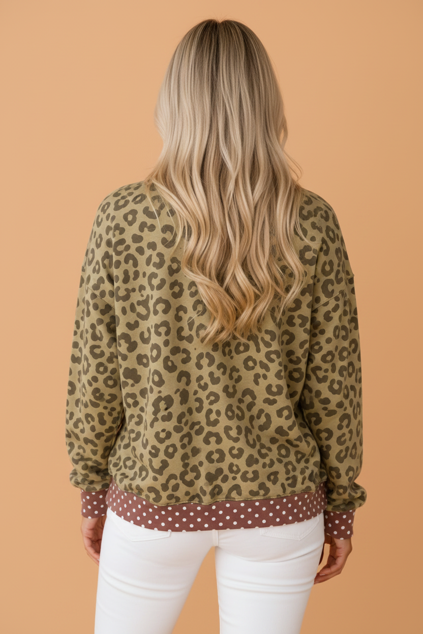 The Tessa Leopard Polka Dot Top
