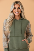 The Arden Plaid Sleeve Hoodie