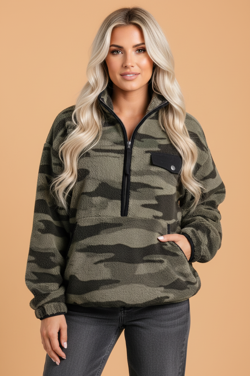 The Maddie Camo Fleece Sweatshirt