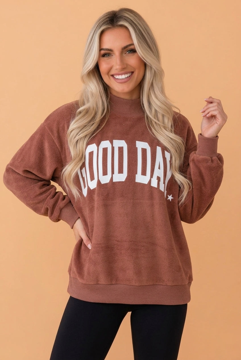 The Harlow Polka Dot/GOOD DAY  Reversible Sweatshirt