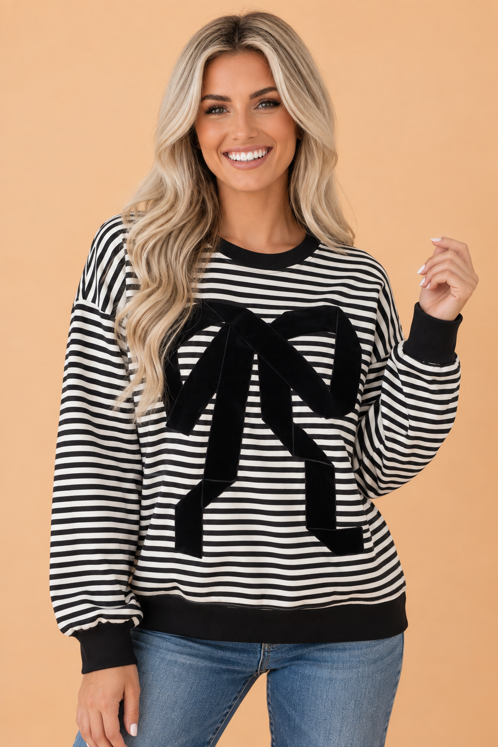 The Beverly Bow Stripe Sweatshirt