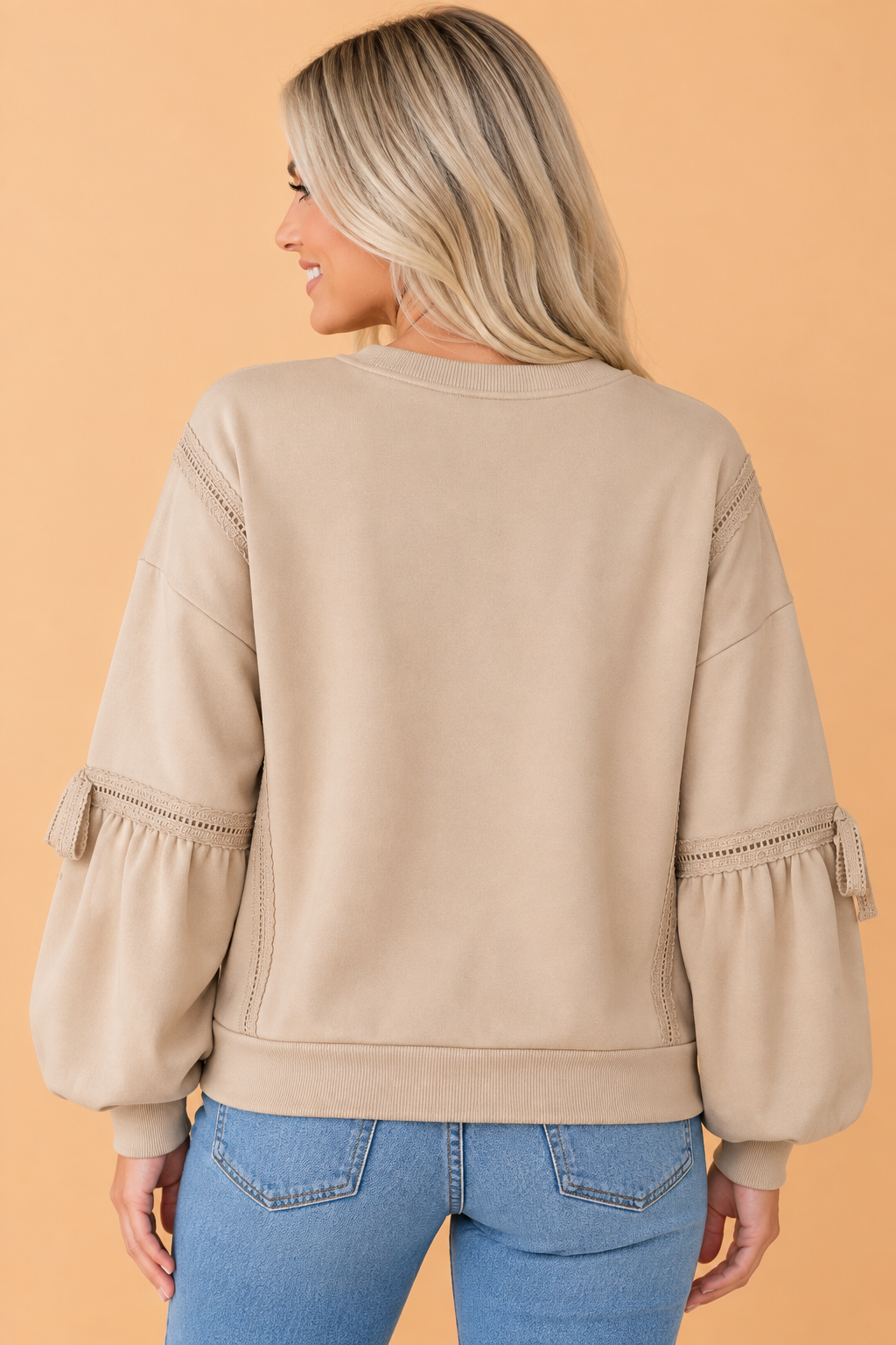 The Lily Lace Bow Sleeve Sweatshirt