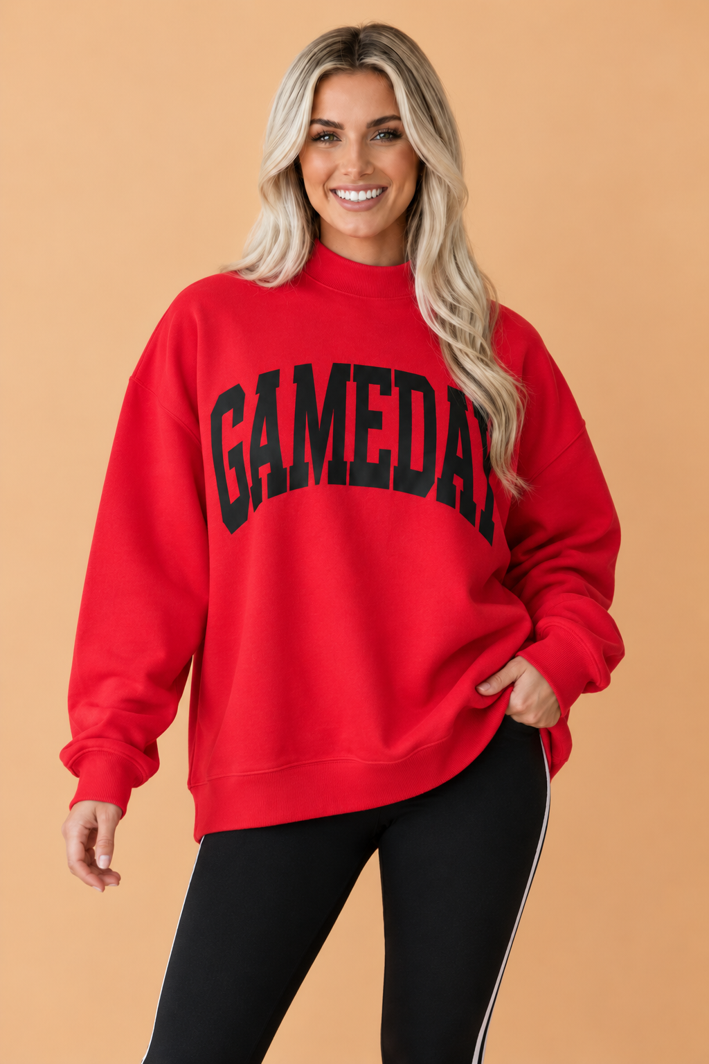 The Gameday Checker Reversible Mock Neck Sweatshirt
