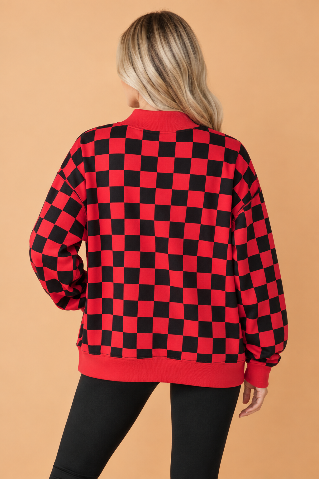The Gameday Checker Reversible Mock Neck Sweatshirt